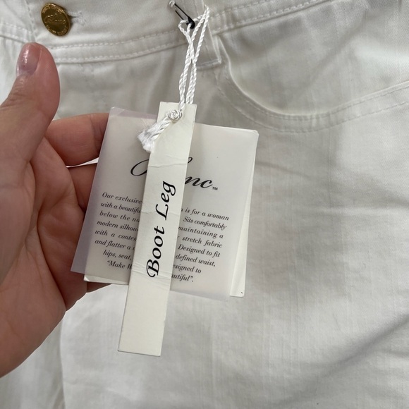 Blanc White Boot Leg Denim Silver/Gold Studs & Stones Ladies 10 NEW - Picture 14 of 14